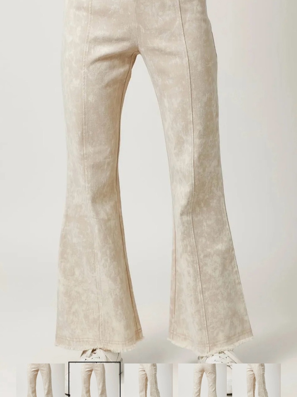 High-Rise Flare Pants in Cream